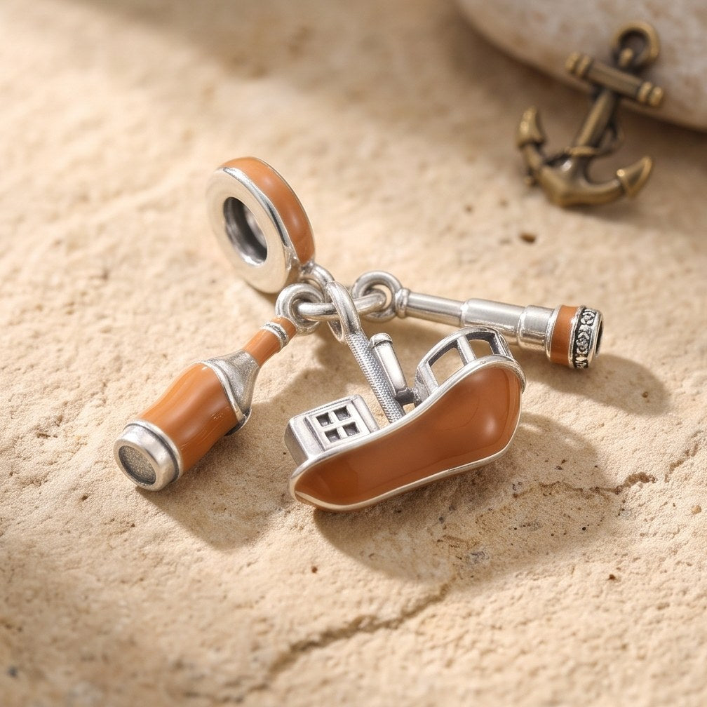 Pirate Ship Dangle Charm, 925 sterling silver charm, photo 5