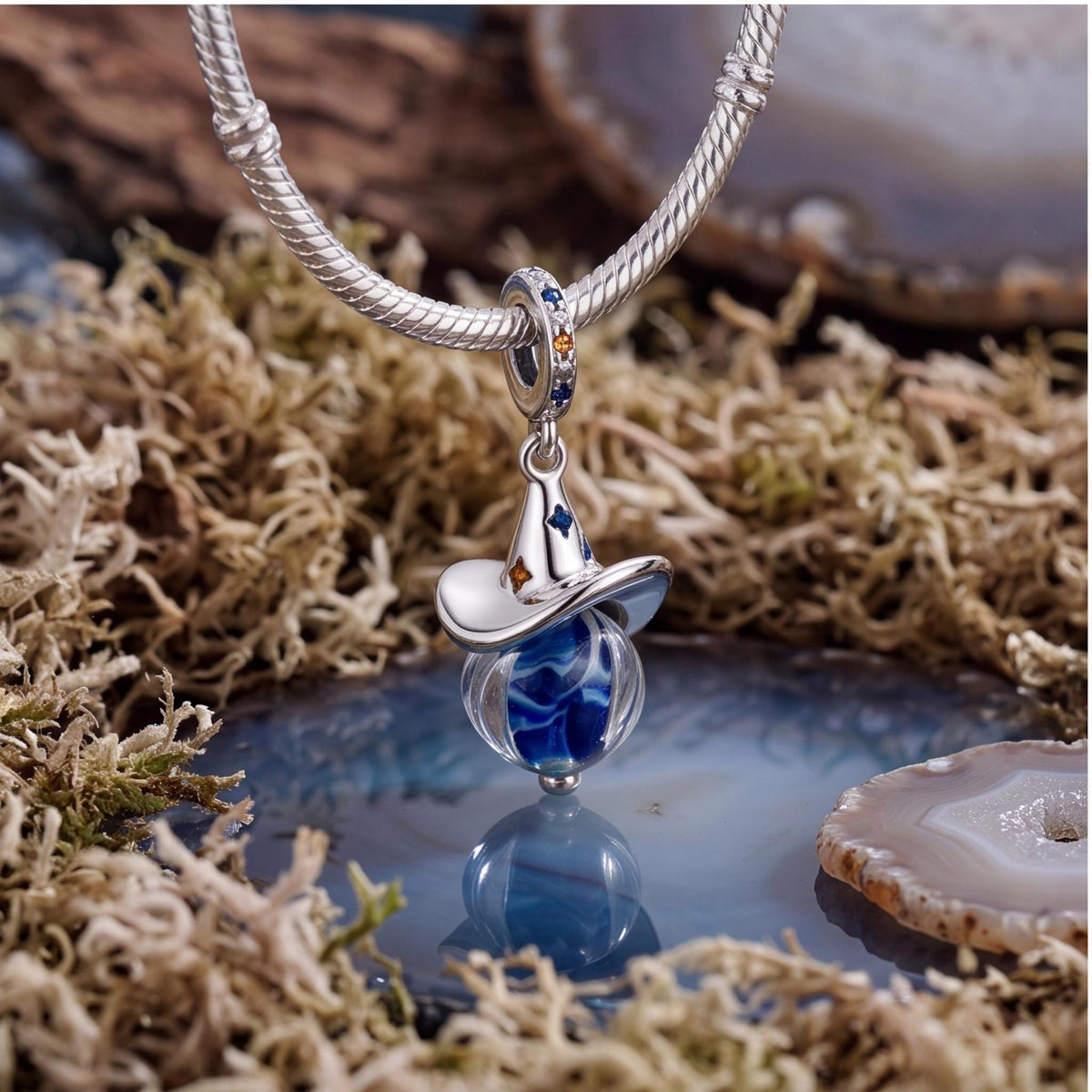 Wizard Hat Orb Charm, sterling silver dangle charm, photo 10