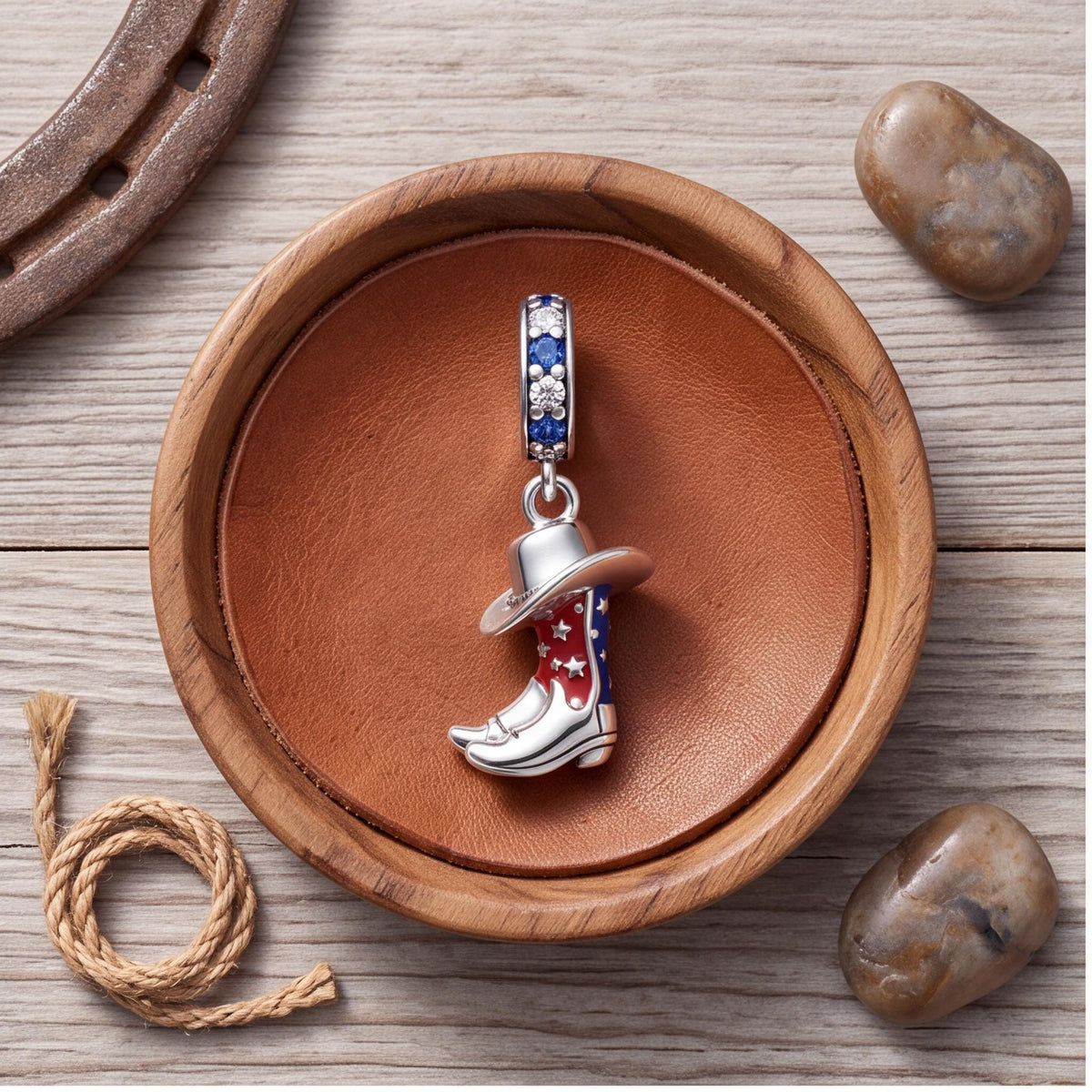 Cowboy Boot Hat Dangle, sterling silver dangle charm, photo 9
