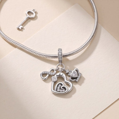 April Birthstone Infinity Heart Crown Charm, 925 sterling silver charm, photo 2