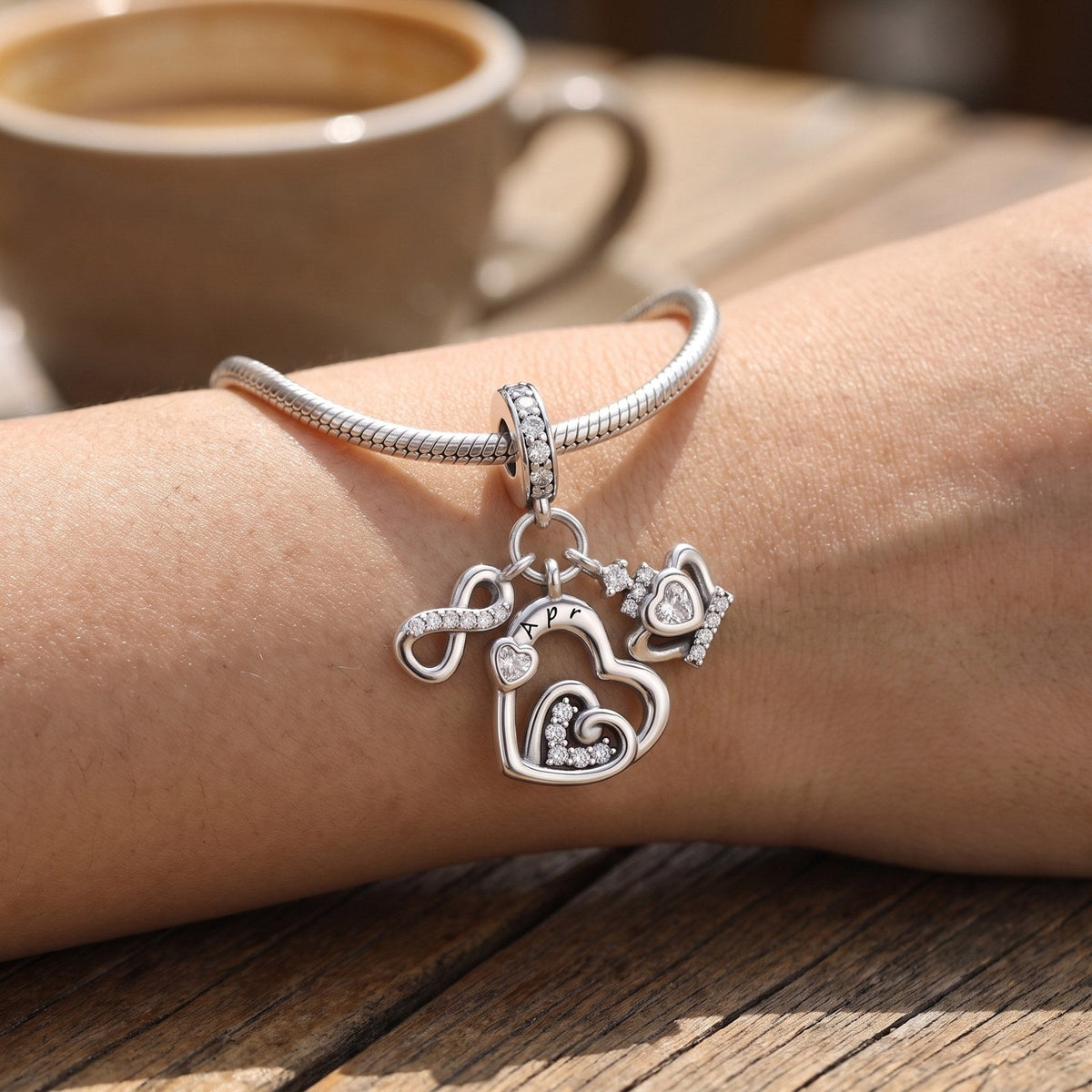 April Birthstone Dangle Charm, 925 sterling silver charm, photo 4