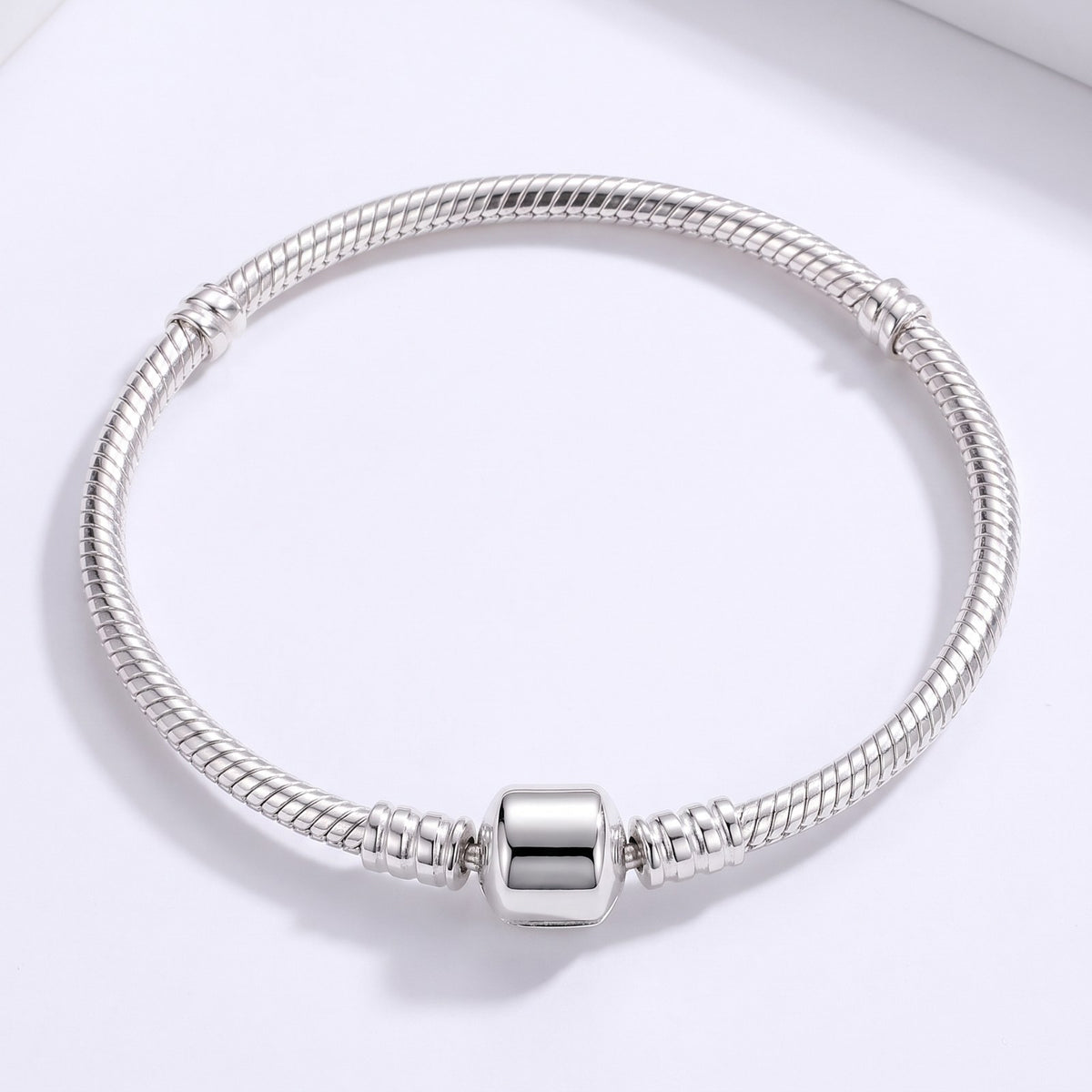 Barrel Clasp Snake Chain Bracelet, hero
