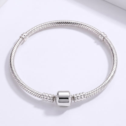 Barrel Clasp Snake Chain Bracelet, hero
