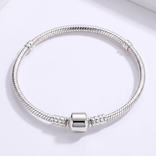 Barrel Clasp Snake Chain Bracelet, hero