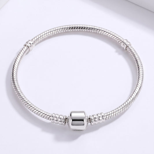 Barrel Clasp Snake Chain Bracelet, hero