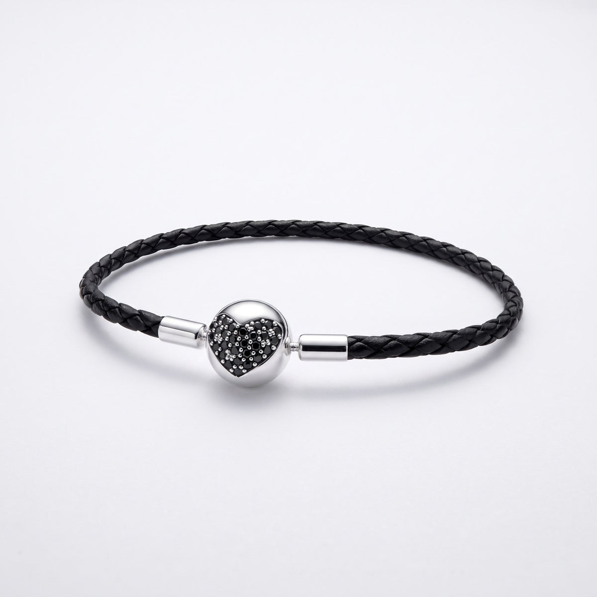 Black Leather Heart Clasp Bracelet, photo 1