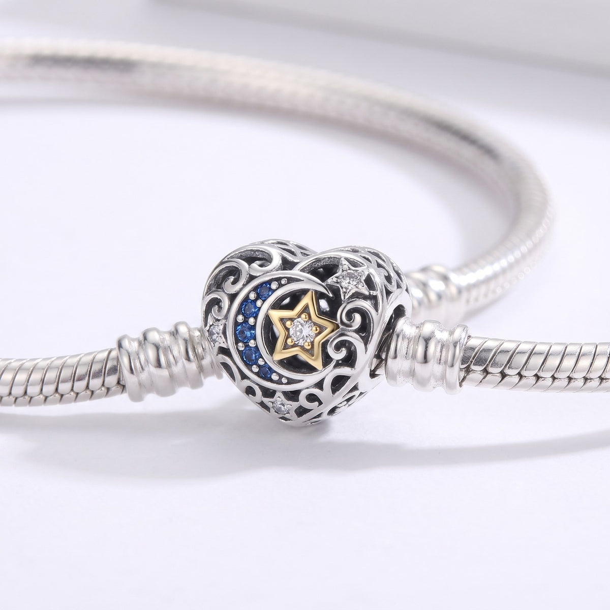 Blue Moon Heart Clasp Charm Bracelet, photo 2