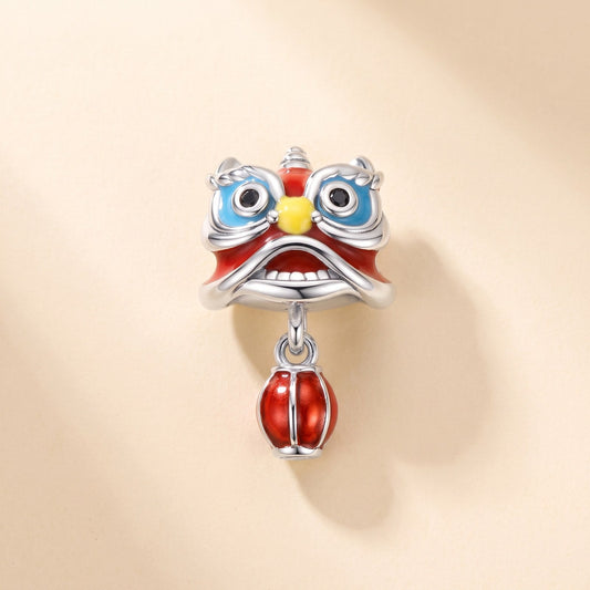 Chinese Lion Dance Charm, 925 sterling silver charm, photo 1
