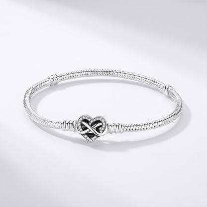 Infinity Heart Clasp Snake Chain Bracelet, photo 1