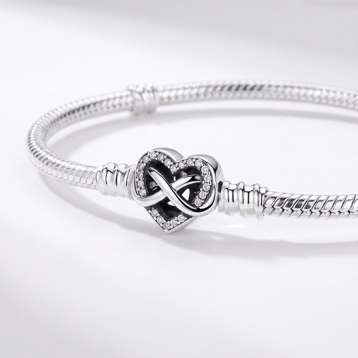 Infinity Heart Clasp Snake Chain Bracelet, photo 2