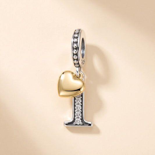 1st Birthday Number Charm, 925 sterling silver charm, photo 1