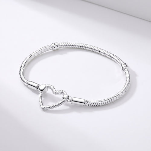 Open Heart Clasp Snake Chain Bracelet, photo 1
