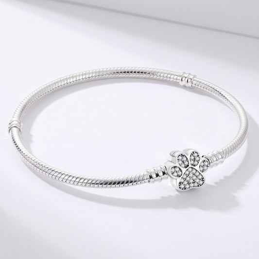 Paw Print Clasp Snake Chain Bracelet, photo 1