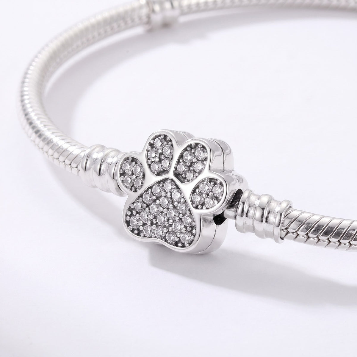 Paw Print Clasp Snake Chain Bracelet, photo 2