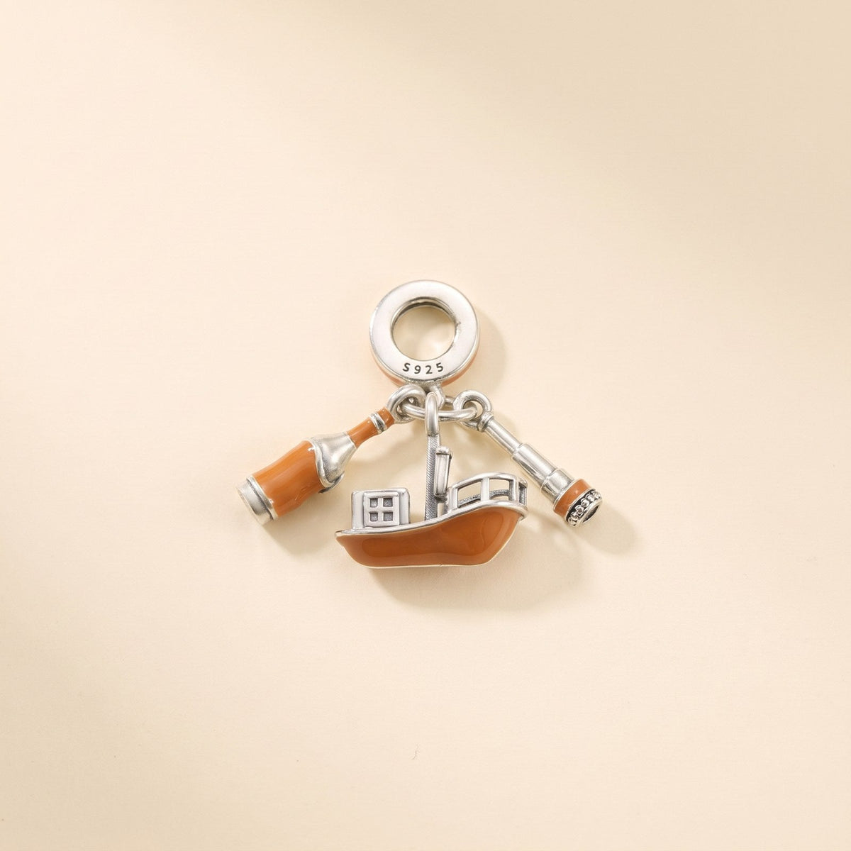 Pirate Ship Dangle Charm, 925 sterling silver charm, photo 1