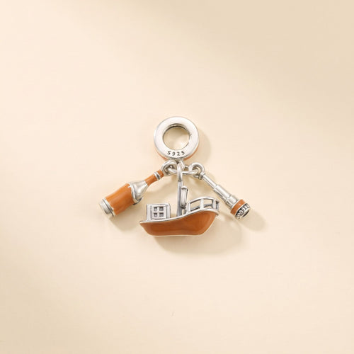 Pirate Ship Dangle Charm, 925 sterling silver charm, photo 1