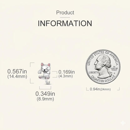 Cute Kitten Charm, sterling silver bead charm, photo 7