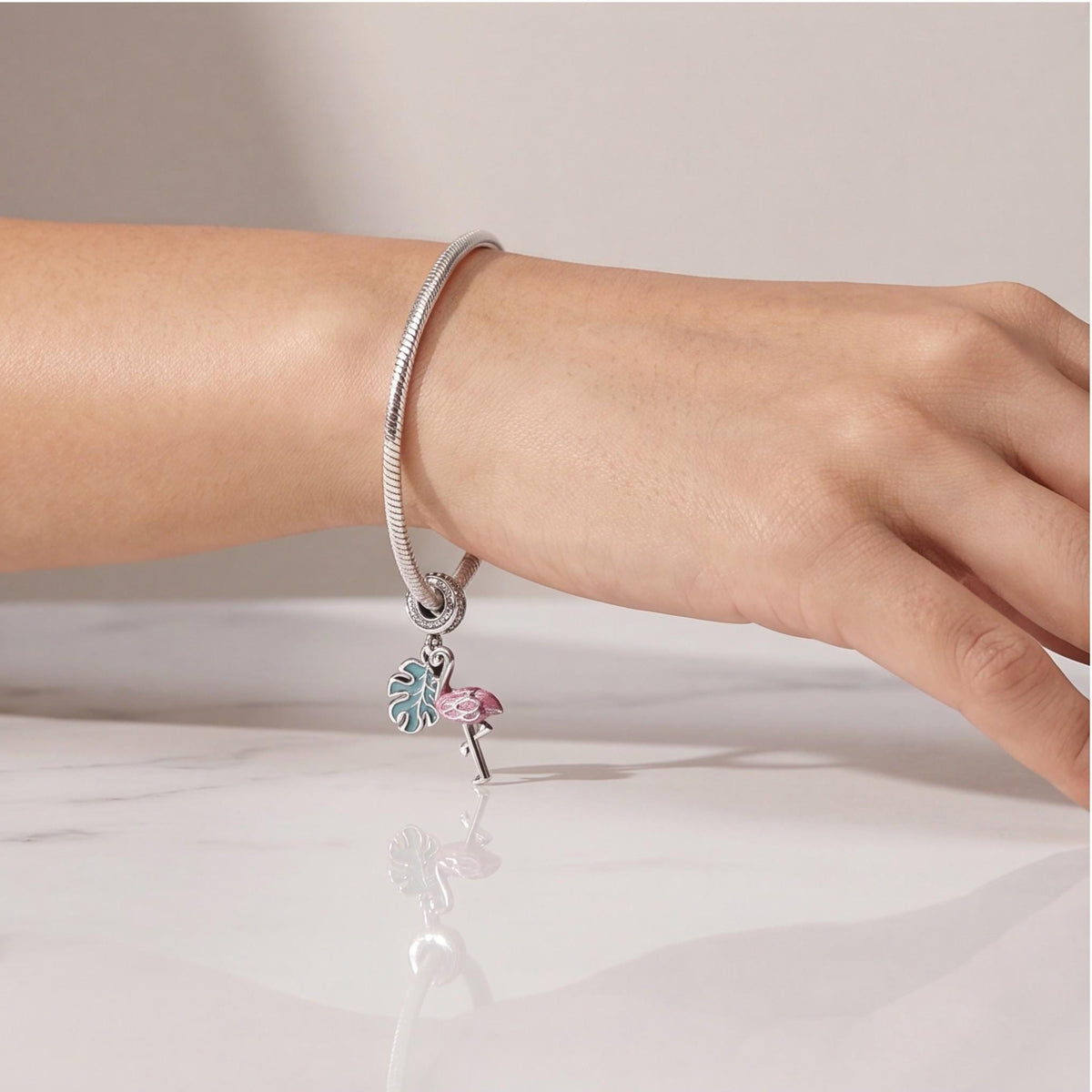 Flamingo Dangle Charm, sterling silver dangle charm, photo 7