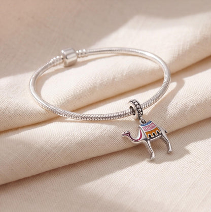 Desert Camel Charm on a silver charm bracelet
