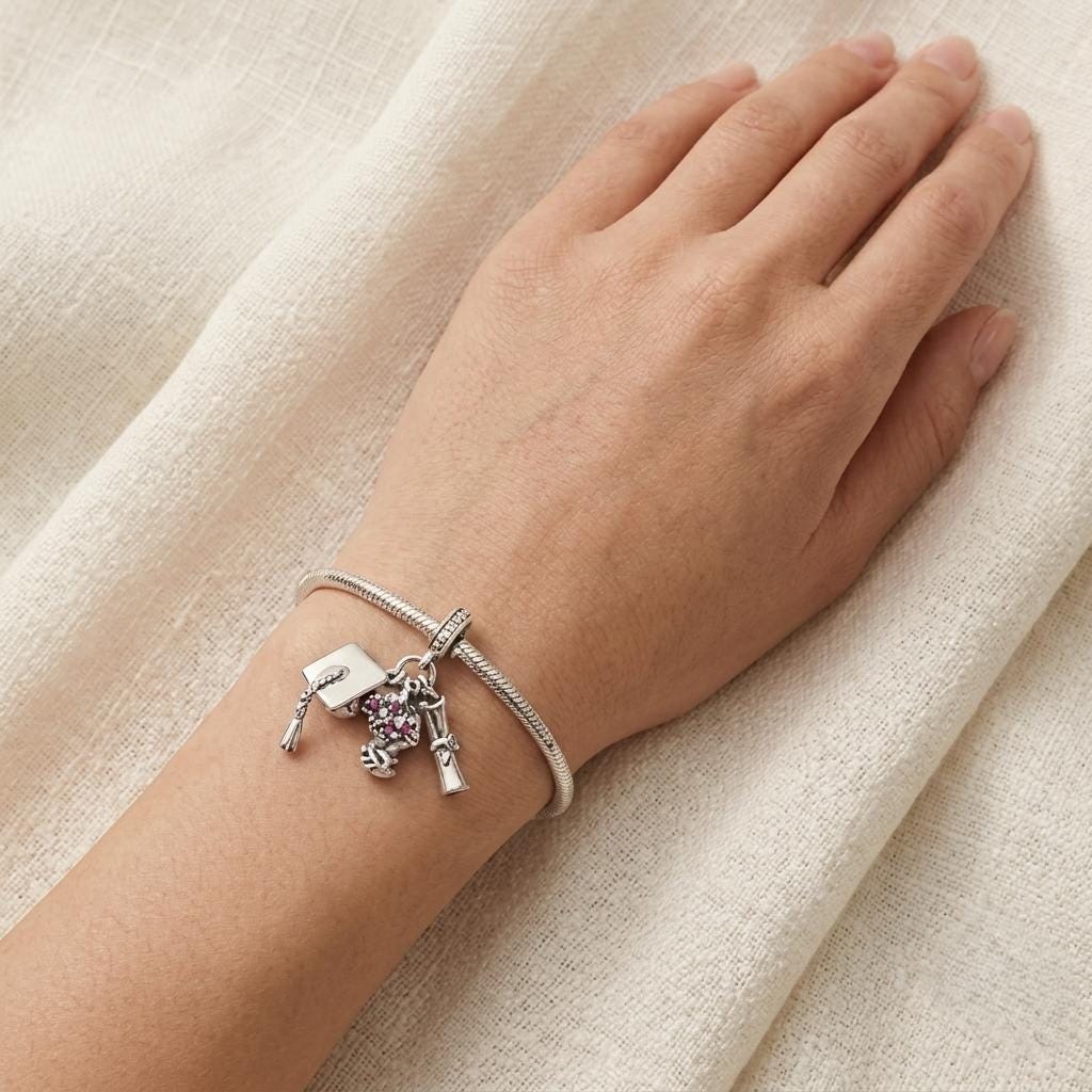 Graduation Cap Charm styled as a gift