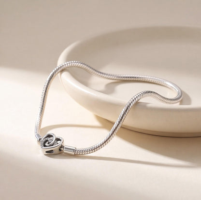 Sparkling Heart Clasp Charm, sterling silver clip charm, photo 7