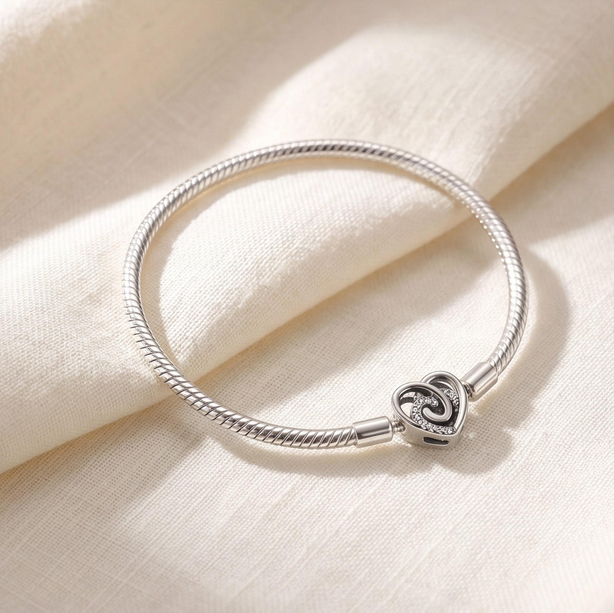 Sparkling Heart Clasp Charm, sterling silver clip charm, photo 9