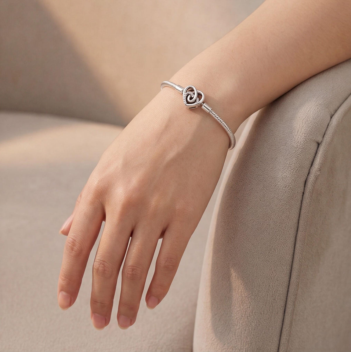Sparkling Heart Clasp Charm, sterling silver clip charm, photo 8