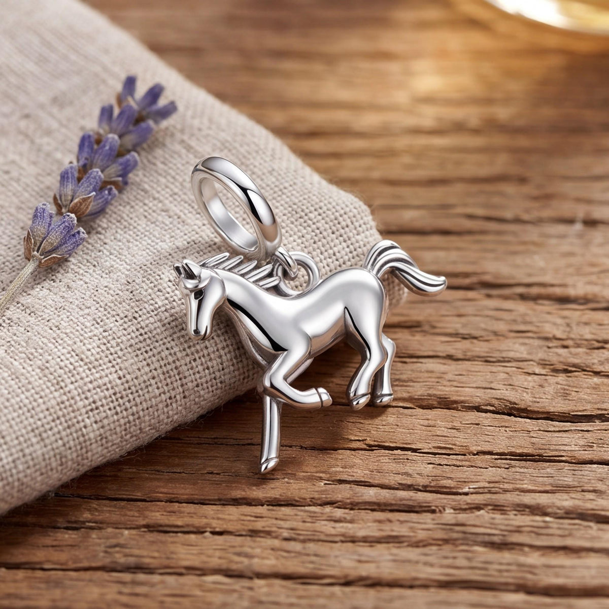 Galloping Horse Charm, sterling silver dangle charm, photo 9
