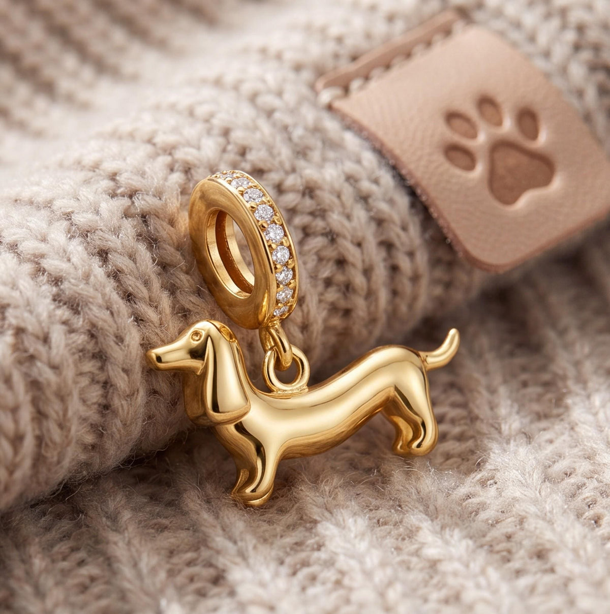 Dachshund Dangle styled as a gift