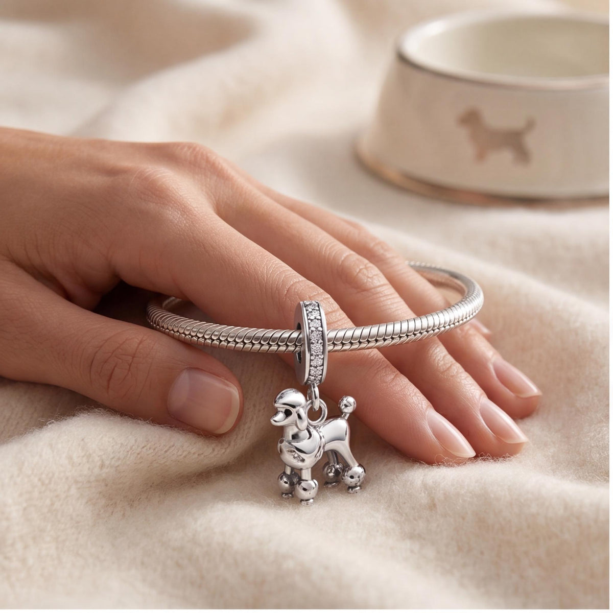 Poodle Dangle Charm, sterling silver dangle charm, photo 8