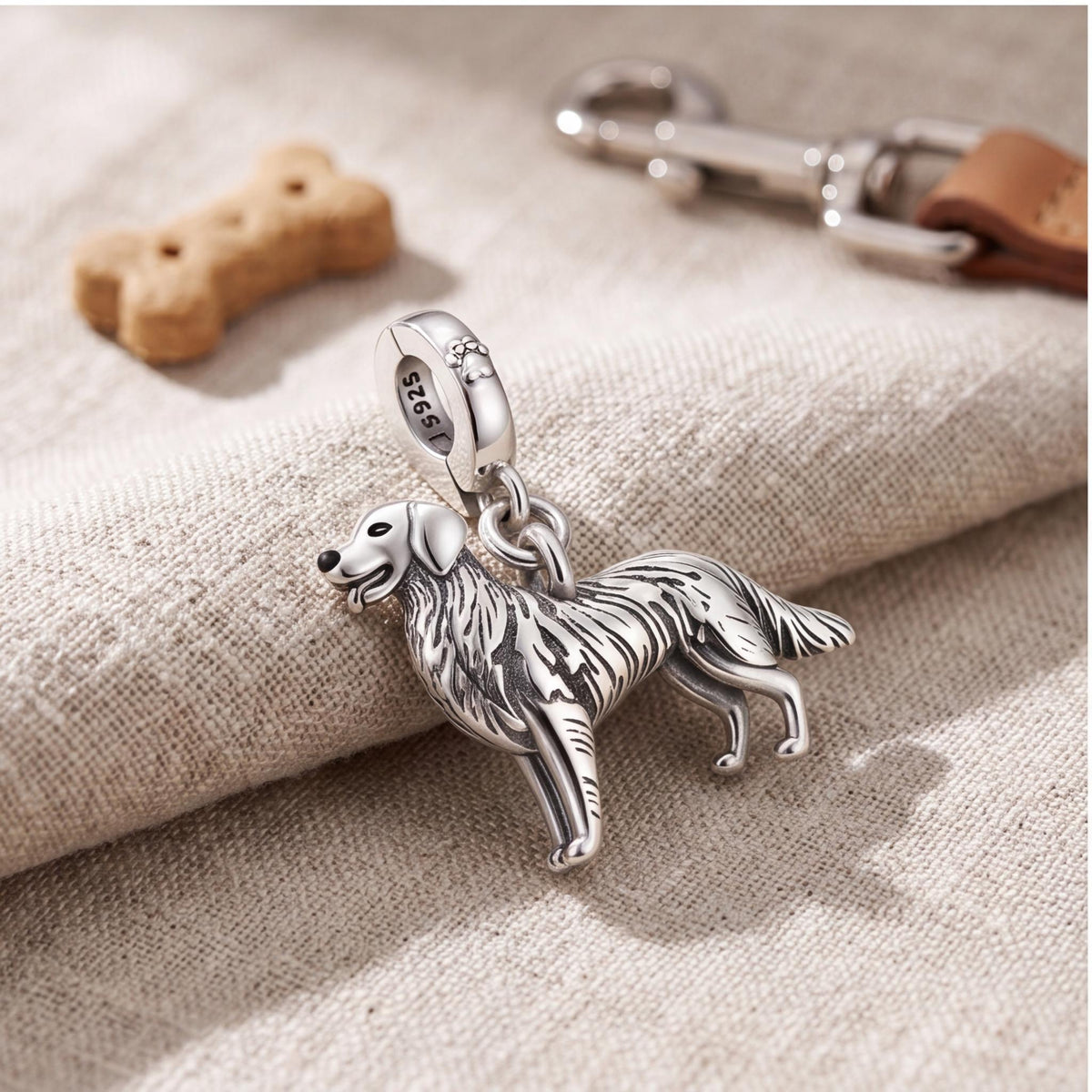 Golden Retriever Charm, sterling silver dangle charm, photo 7