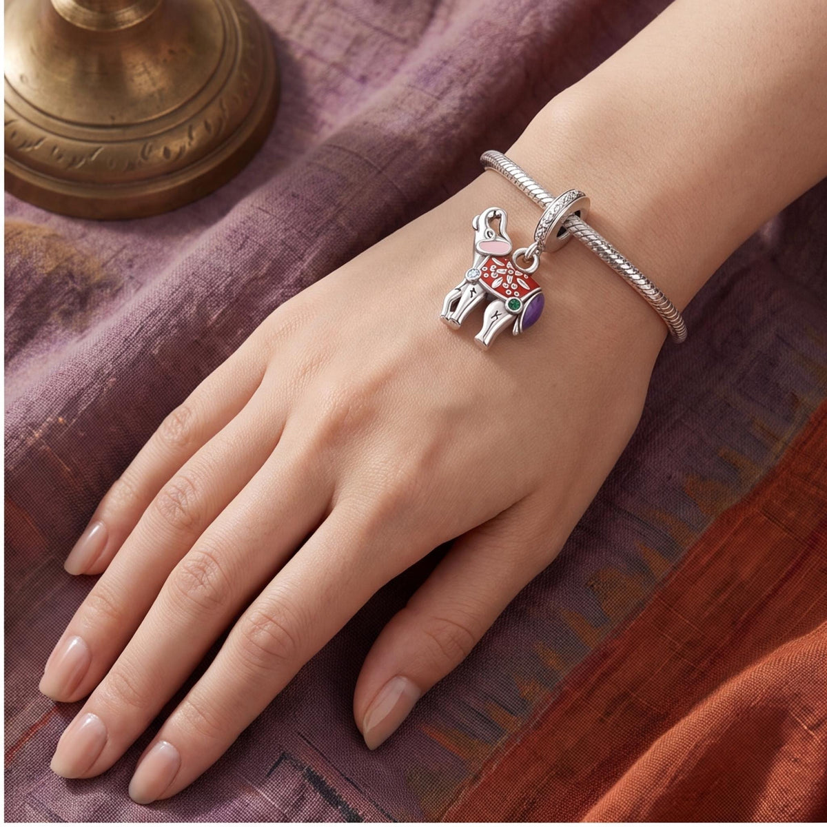 Pink Crystal Elephant Dangle styled as a gift