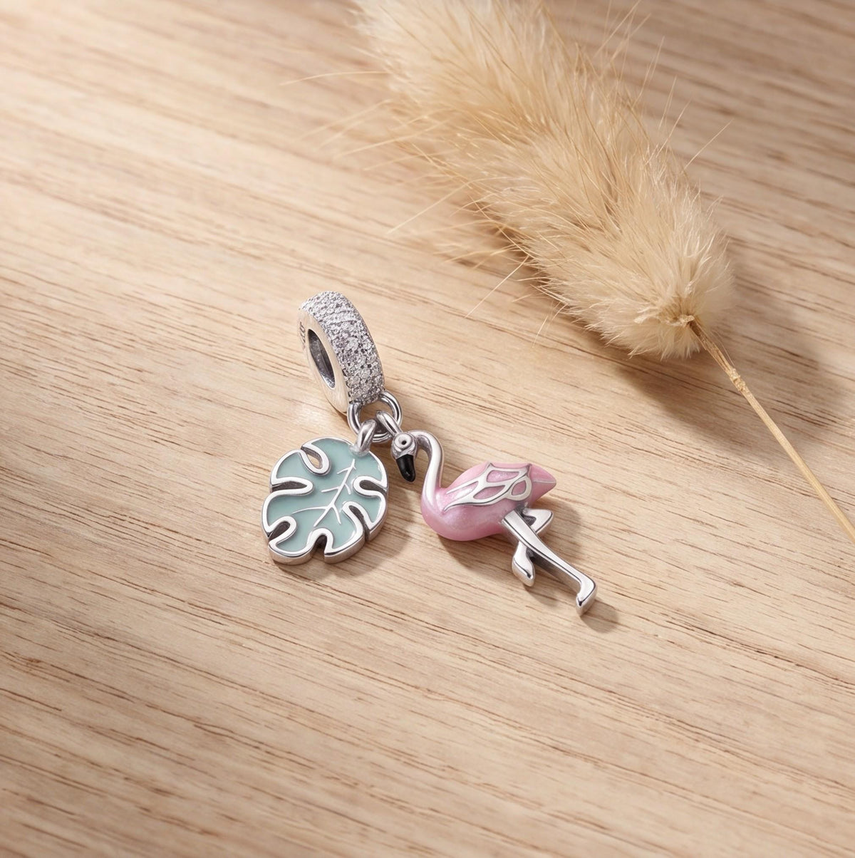 Flamingo Dangle Charm, sterling silver dangle charm, photo 8