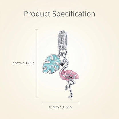 Flamingo Dangle Charm, sterling silver dangle charm, photo 10