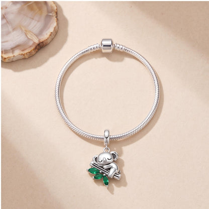 Koala Dangle Charm on a silver charm bracelet