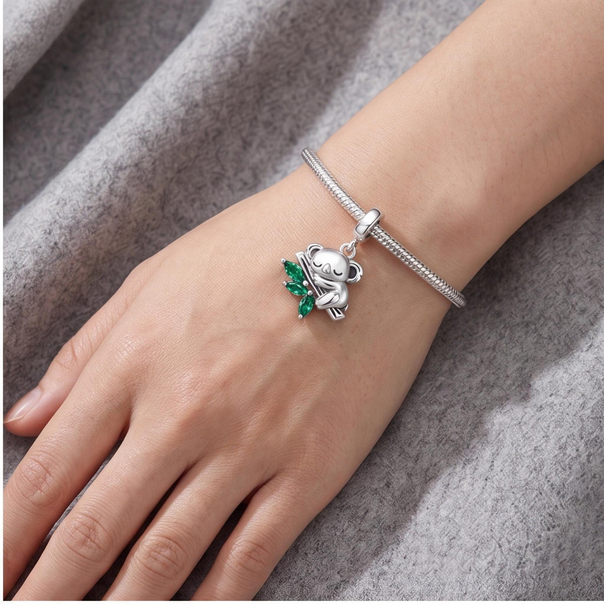 Koala Dangle Charm on a bracelet with other charms