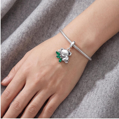 Koala Dangle Charm on a bracelet with other charms