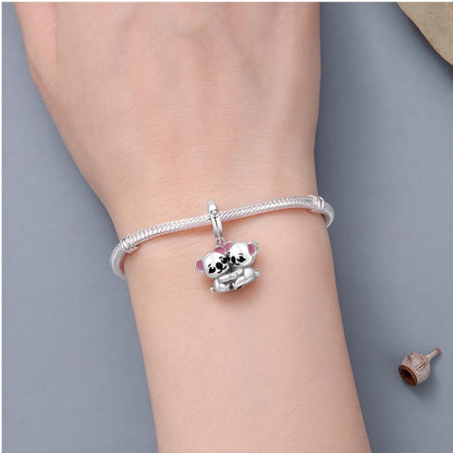 Hugging Koala Charm worn on a charm bracelet