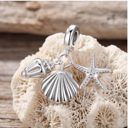Starfish Shell Dangle, sterling silver dangle charm, photo 7