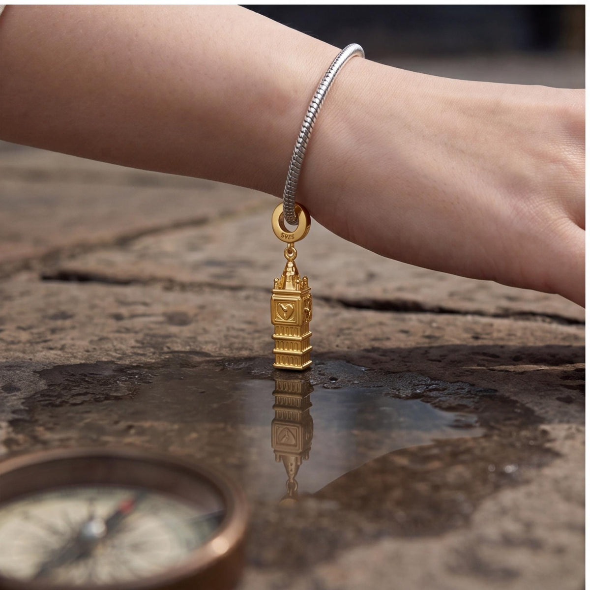 London Clock Tower Dangle, sterling silver dangle charm, photo 7