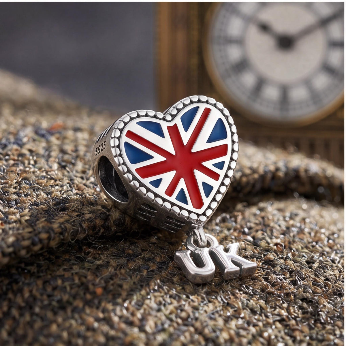Union Jack Heart Dangle styled as a gift