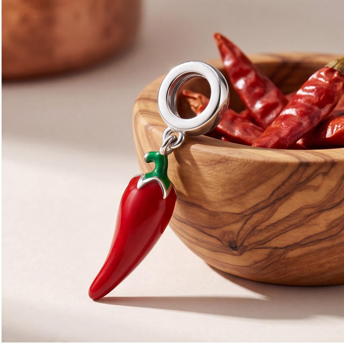 Red Chilli Pepper Charm styled as a gift