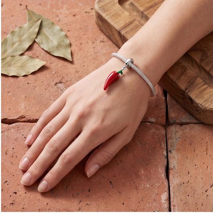 Red Chilli Pepper Charm, sterling silver dangle charm, photo 10