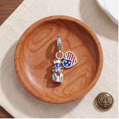 American Flag Dangle, sterling silver dangle charm, photo 7