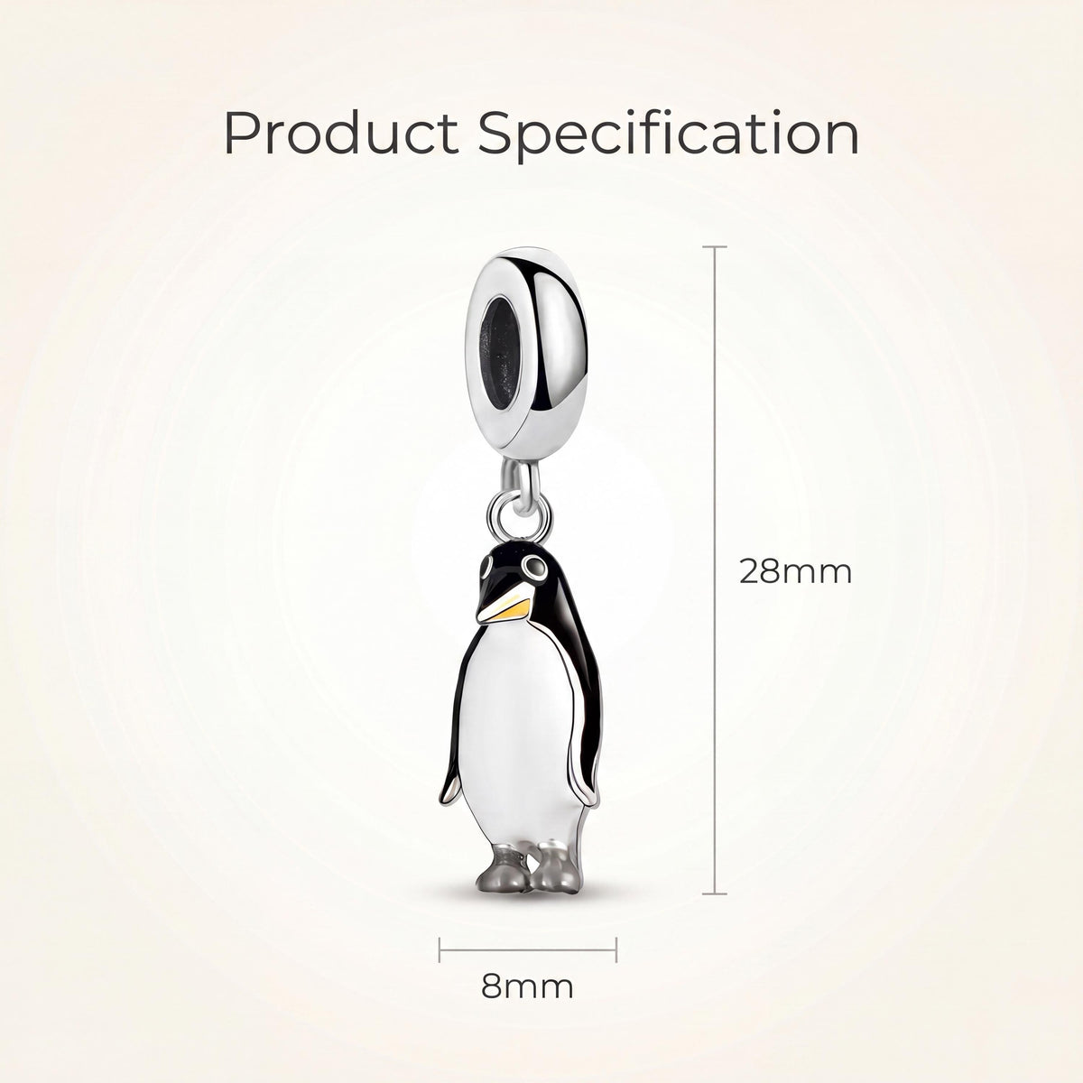 Penguin Dangle Charm size and details