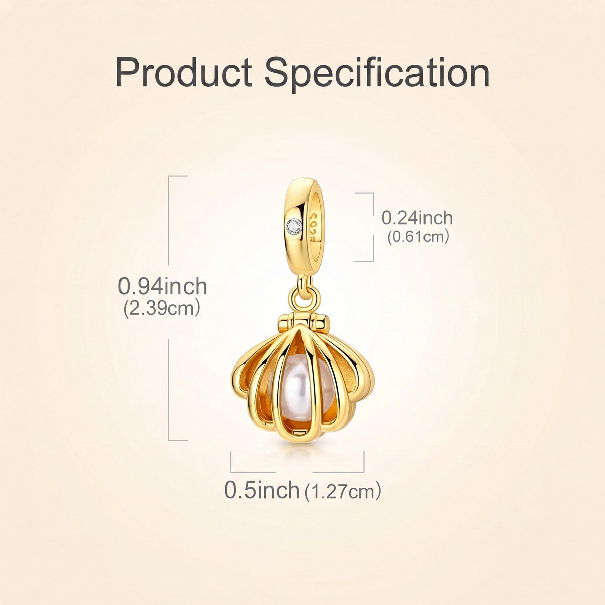 Oyster Shell Dangle size and details
