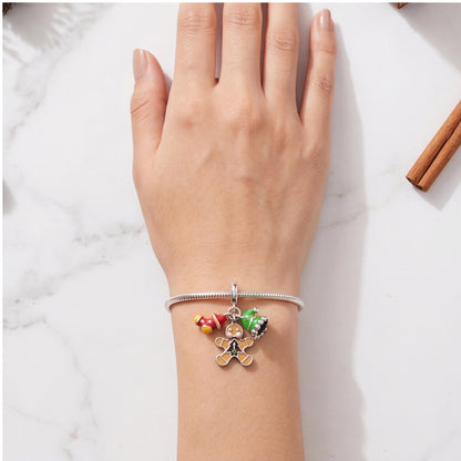 Gingerbread Cluster Charm worn on a charm bracelet