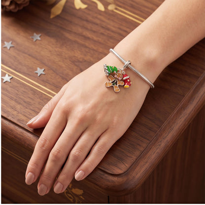 Gingerbread Cluster Charm on a bracelet with other charms