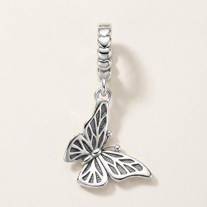 Butterfly Dangle Charm in 925 sterling silver, fits European-style charm bracelets