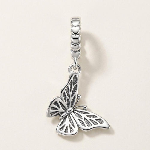 Butterfly Dangle Charm in 925 sterling silver, fits European-style charm bracelets